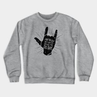 I May Be Old But I Got to See All the Cool Bands // Retro Music Lover // Vintage Old School Skeleton Guitar Rock n Roll // Rock On Hand Sign Alt Crewneck Sweatshirt